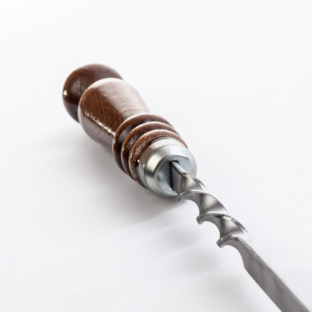 Шампур нержавеющий 670*12*3 мм с деревянной ручкой в Махачкале