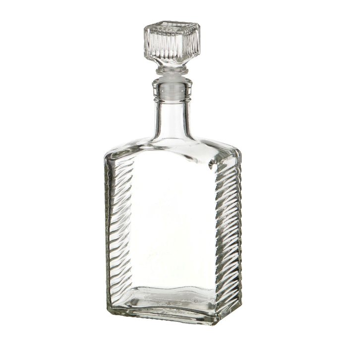 Бутылка (штоф) "Кристалл" стеклянная 0,5 литра с пробкой  в Махачкале